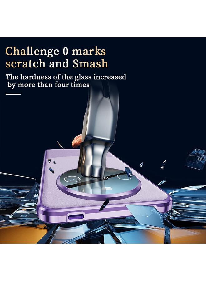 erorex Case For Huawei Mate 60 Pro+ Double-sided Plain Leather Glass Phone Case - Image 5