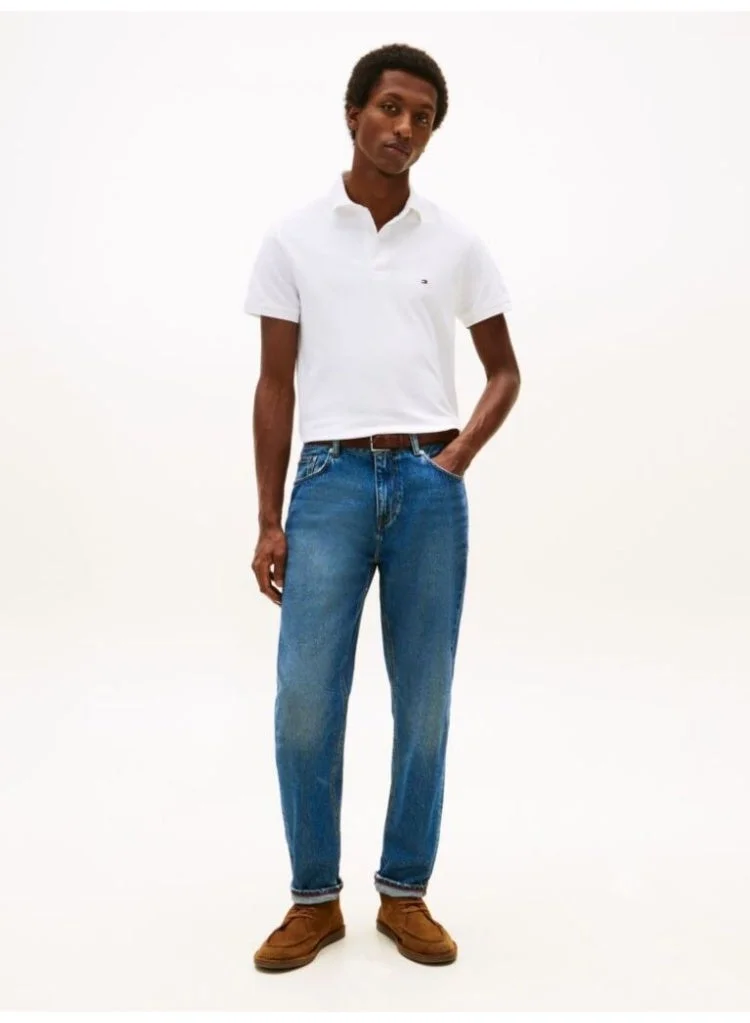 Tommy Hilfiger White 1985 Slim Fit Pique Polo Shirt for Men | Best Price UAE