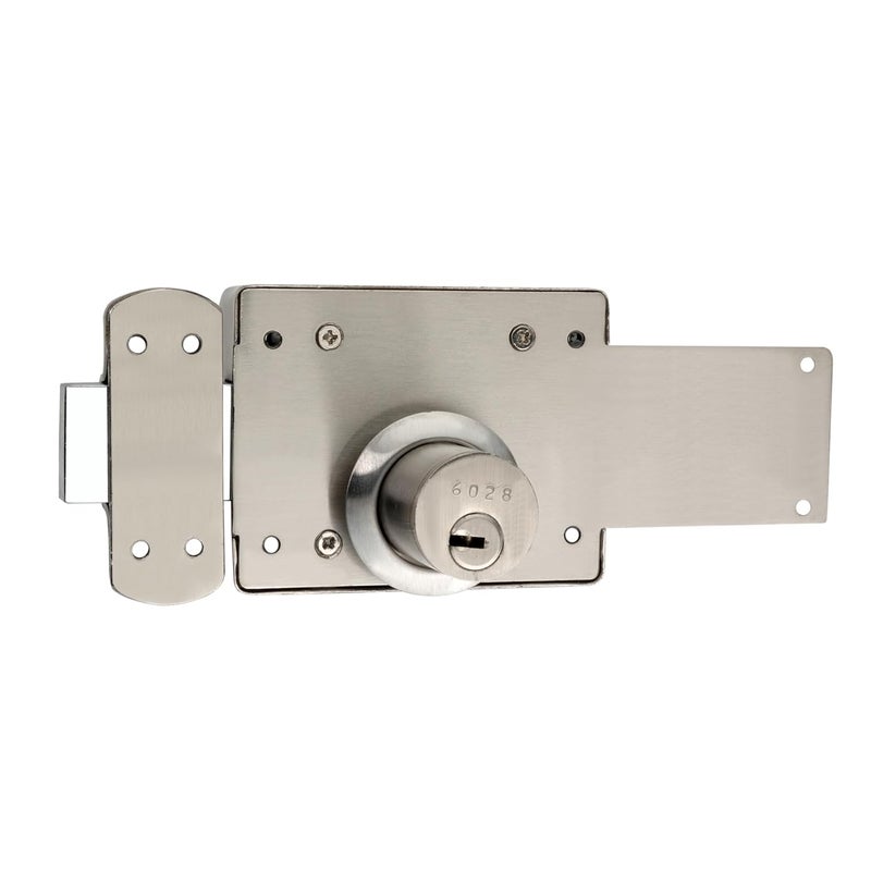 Kunal Inter Lock Main Door | Office | Bed Room Door Heavy Duty 4 Turn Lock with Locking Knob 3 Brass Ultra Keys Material - SS Finish - SS (Pack -1) (4 Turn) - Image 4