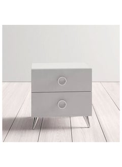 AtoZ Furniture Claire 2 Drawer Nightstand in White Color 