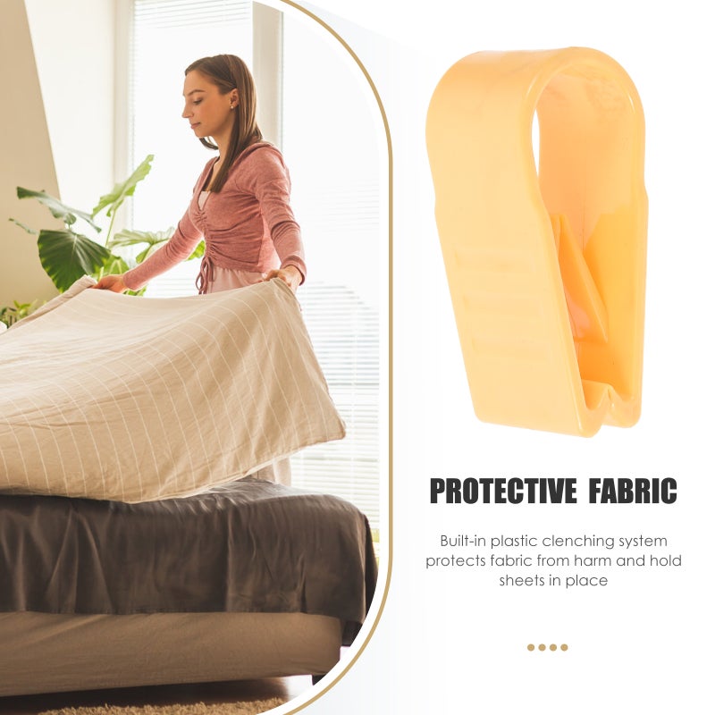 10Pcs Quilt Cover Fixed Clips Anti- Bed Sheet Fixed Buckle Traceless Fixator Yellow - Image 4