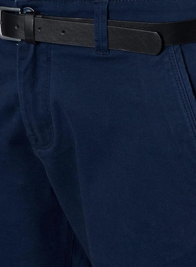 Splash FAV BLUE Smart Slim Fit Chinos with Belt for Men | Best Price UAE