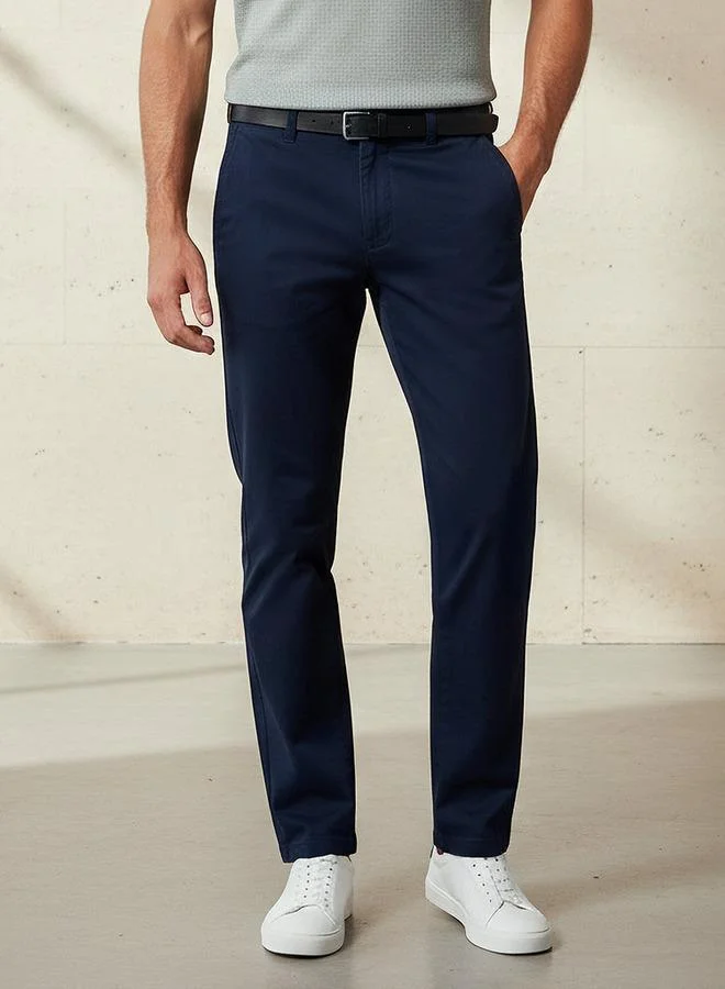 Smart Slim Fit Chinos with Belt
