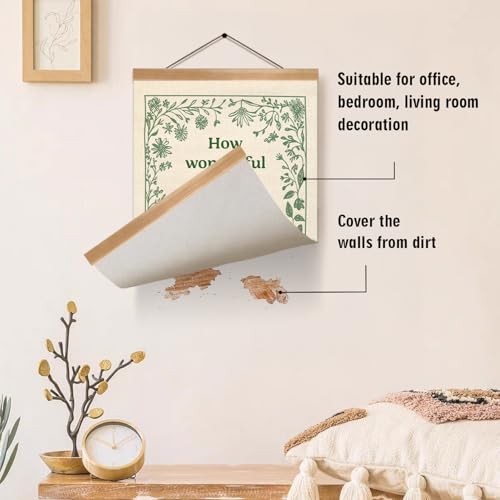 ZTGDA Boho Wall Art Poster – Abstract Watercolor Canvas Print, Linen Hanging Banner Wall Decor for Nursery Playroom Kids Room,Vintage Aesthetic Home & Office Decor (How wonderful-green) - Image 3