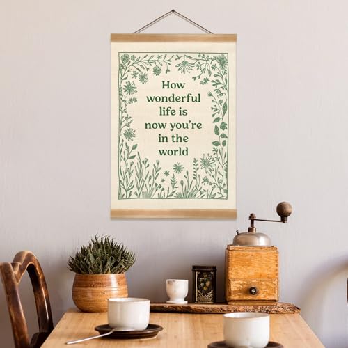 ZTGDA Boho Wall Art Poster – Abstract Watercolor Canvas Print, Linen Hanging Banner Wall Decor for Nursery Playroom Kids Room,Vintage Aesthetic Home & Office Decor (How wonderful-green) - Image 5