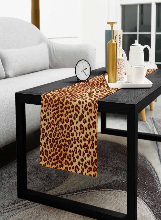 PIEPLE Leopard Print Table Runner-Cotton Linen-Long 90 inche Cheetah Print Dresser Scarves,Animal Tablerunner for Kitchen Coffee/Dining/Sofa/End Table Bedroom Home Living Room,Scarf Decor for Holiday Dinner - Image 5