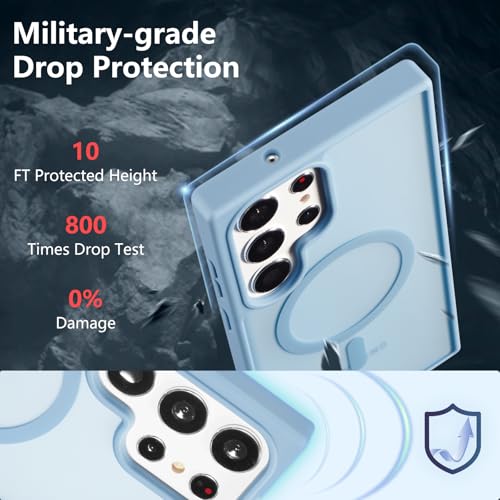 RALEAVO for Samsung Galaxy S25 Ultra Case Strong Magnetic Case [Compatible with Magsafe] Slim Shockproof Protective Phone Cover for S25 Ultra Phone Case with Translucent Hard Back,Blue - Image 4