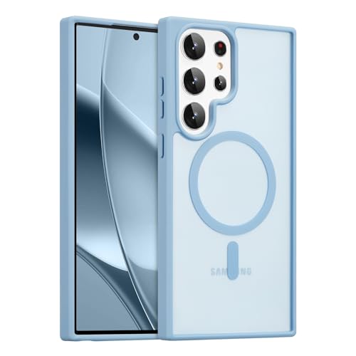RALEAVO for Samsung Galaxy S25 Ultra Case Strong Magnetic Case [Compatible with Magsafe] Slim Shockproof Protective Phone Cover for S25 Ultra Phone Case with Translucent Hard Back,Blue - Image 1