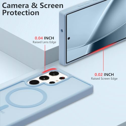 RALEAVO for Samsung Galaxy S25 Ultra Case Strong Magnetic Case [Compatible with Magsafe] Slim Shockproof Protective Phone Cover for S25 Ultra Phone Case with Translucent Hard Back,Blue - Image 3