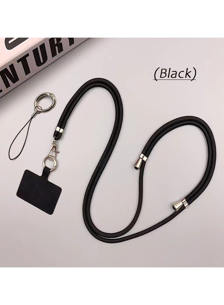 Universal Cell Phone Lanyard with Adjustable Nylon Crossbody Strap, Fits Most Smartphones (Black)  - Image 1