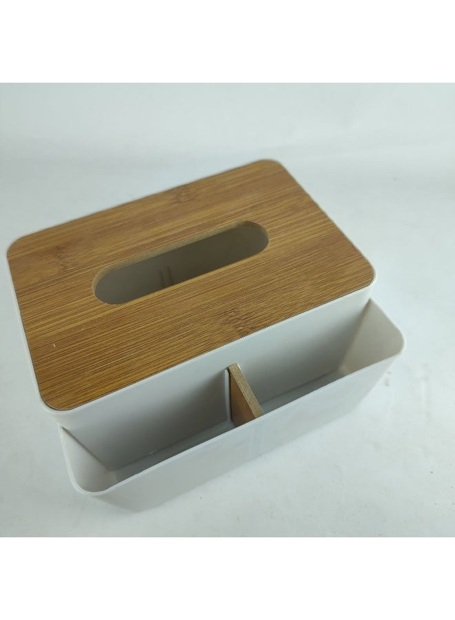 Acrylic tissue box with remote control and wooden lid - Image 5