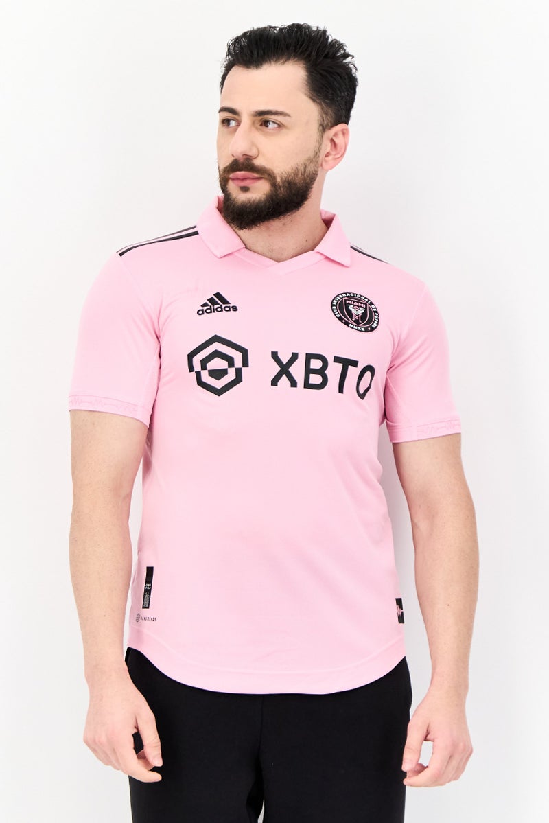 Adidas Men Sportswear Fit Short Sleeve Football Jersey, Pink - Image 1