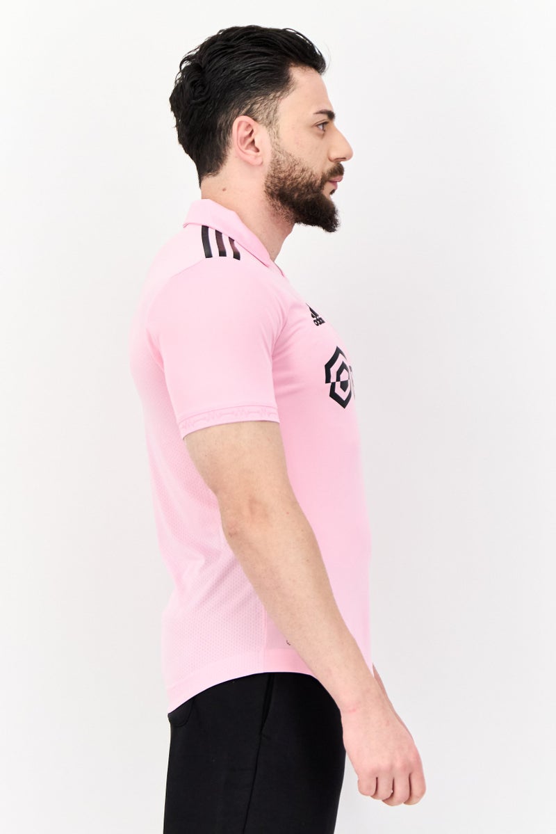 Adidas Men Sportswear Fit Short Sleeve Football Jersey, Pink - Image 2