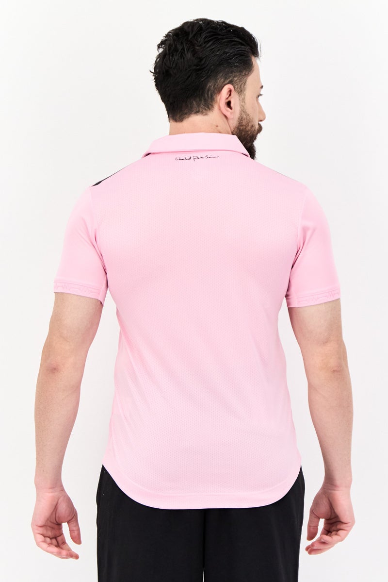 Adidas Men Sportswear Fit Short Sleeve Football Jersey, Pink - Image 3