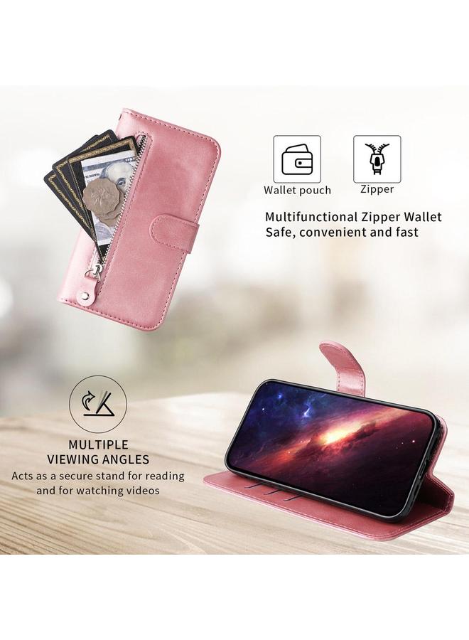 S-TOP Case For Redmi Note 14 4G 164.84mm Fashion Calf Texture Zipper Leather Phone Case - Image 4