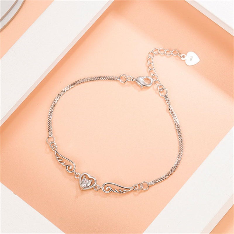 925 Sterling Silver Adjustable Heart Bracelet Gift For Women Mother Best Friend - Image 5