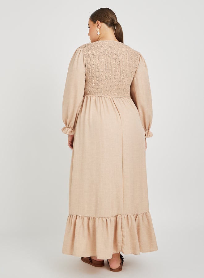 Styli Smocked Bodice Maxi Dress - Image 5