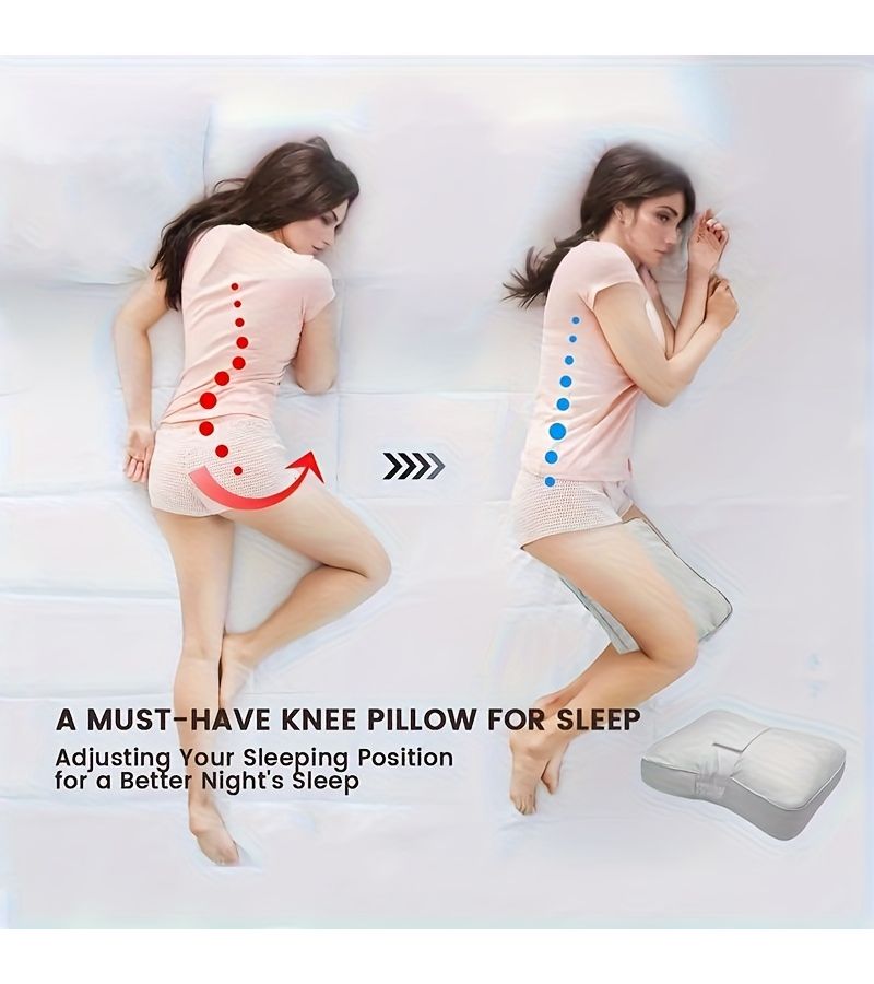 White Adjustable Ergonomic Leg Pillow for Side and Back Sleepers - Image 1