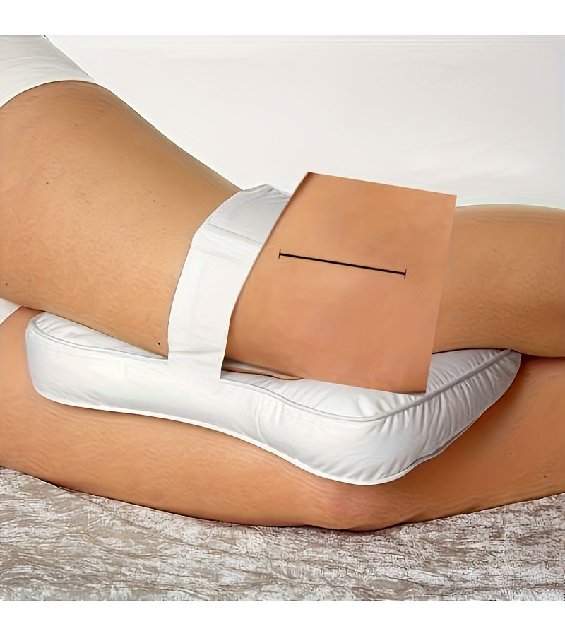 White Adjustable Ergonomic Leg Pillow for Side and Back Sleepers - Image 5