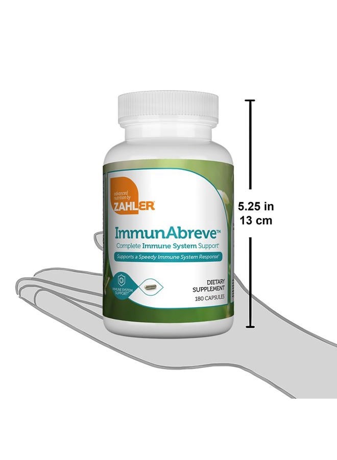 Zahler ImmunAbreve, Powerful Immune System Support, Contains Vitamin C Pantothenic Acid Echinacea and More, Certified Kosher (180 Capsules) - Image 4