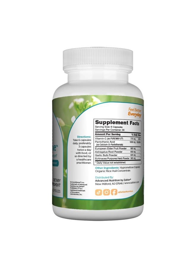 Zahler ImmunAbreve, Powerful Immune System Support, Contains Vitamin C Pantothenic Acid Echinacea and More, Certified Kosher (180 Capsules) - Image 2