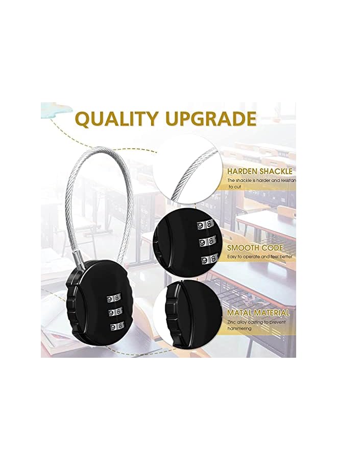 PROMASS Combination Lock PROMASS, 3 Digit Combination Padlock, 4 Pieces Outdoor Waterproof Padlock for School Gym Locker, Sports Locker, Fence, Gate, Case, Employee Hasp Locker (4Piece Black) - Image 2