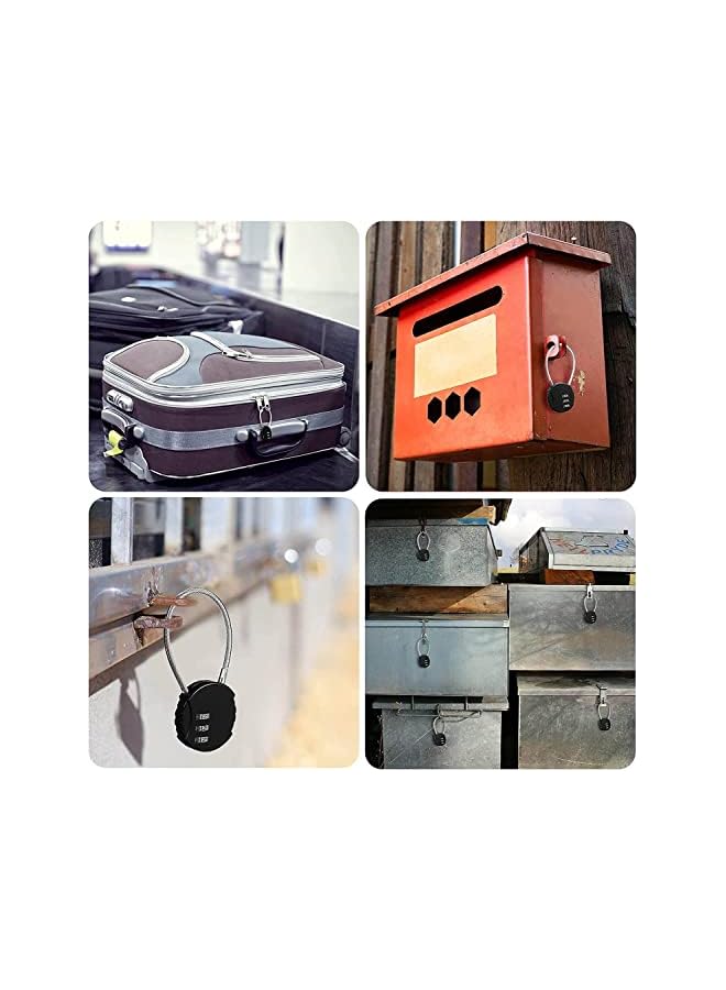 PROMASS Combination Lock PROMASS, 3 Digit Combination Padlock, 4 Pieces Outdoor Waterproof Padlock for School Gym Locker, Sports Locker, Fence, Gate, Case, Employee Hasp Locker (4Piece Black) - Image 5