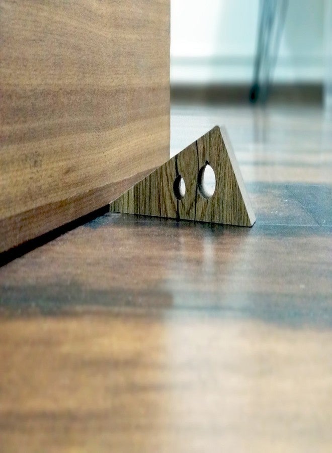 VAH New Block Wedge Design Small Non-Slip Wooden Door Stoppers - to Stop Or Jam The Doors - Image 4