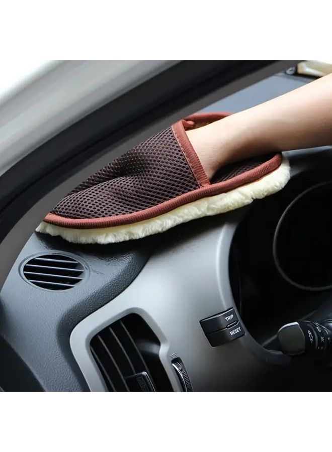 Thickened Black Velvet Car Wash Gloves Waxing And Cleaning Cloths For Vehicle Maintenance - Image 5