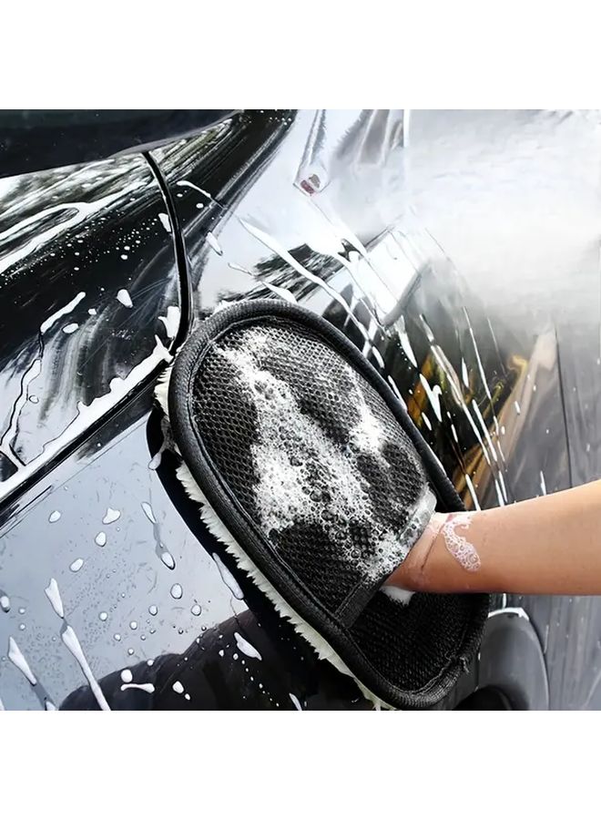 Thickened Black Velvet Car Wash Gloves Waxing And Cleaning Cloths For Vehicle Maintenance - Image 4