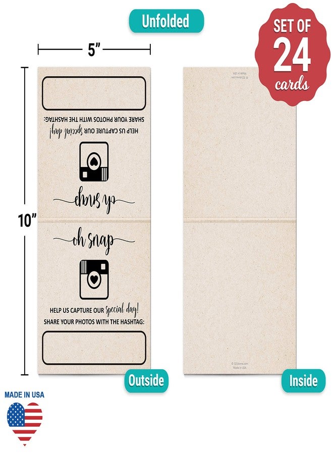 321 دن لافتات زفاف 321Done Oh Snap، صنع في الولايات المتحدة الأمريكية - لون بني كرافت ريفي - بطاقات طاولة مربعة كبيرة 5x5، قابلة للكتابة عليها، شارك الحب - مجموعة من 24 قطعة - Image 2