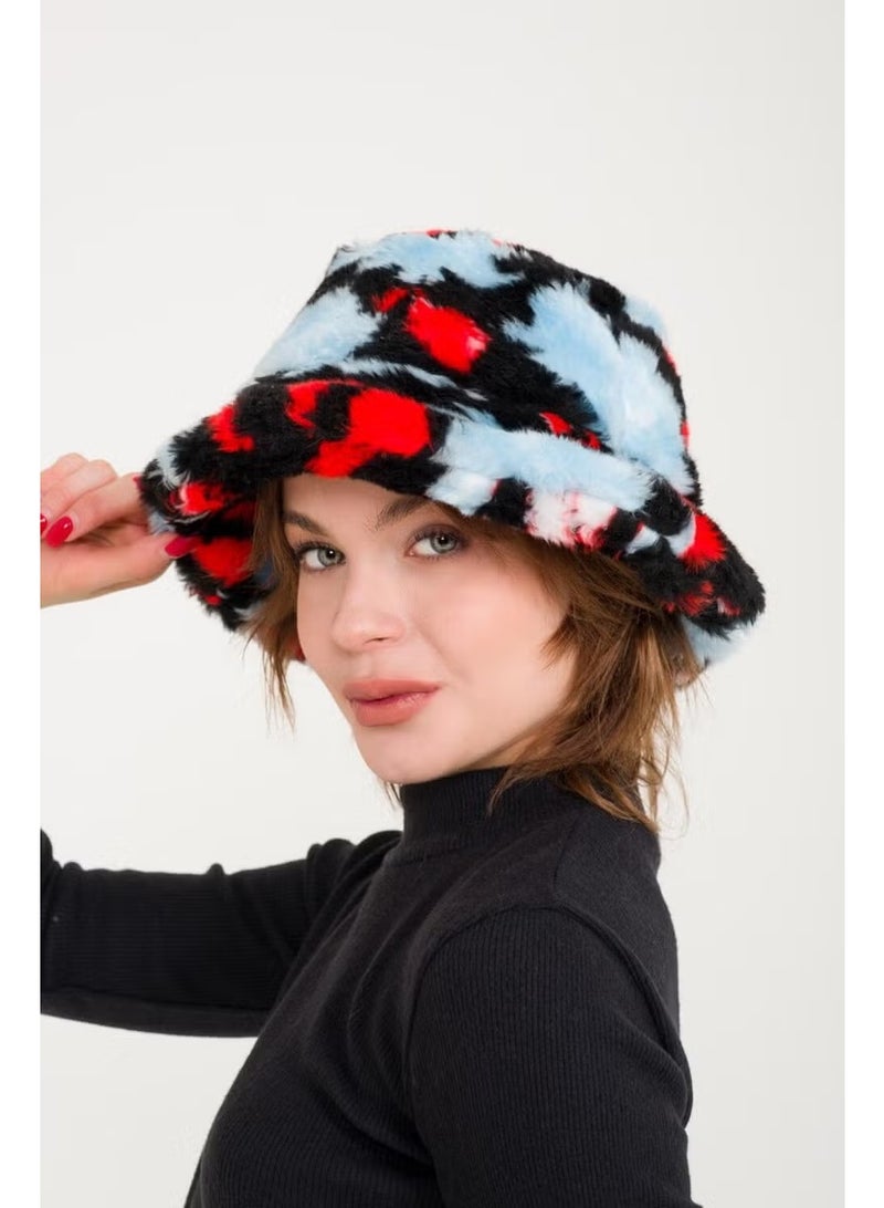 Bahels Women's Special Series Patterned Plush Bucket Hat - Image 1