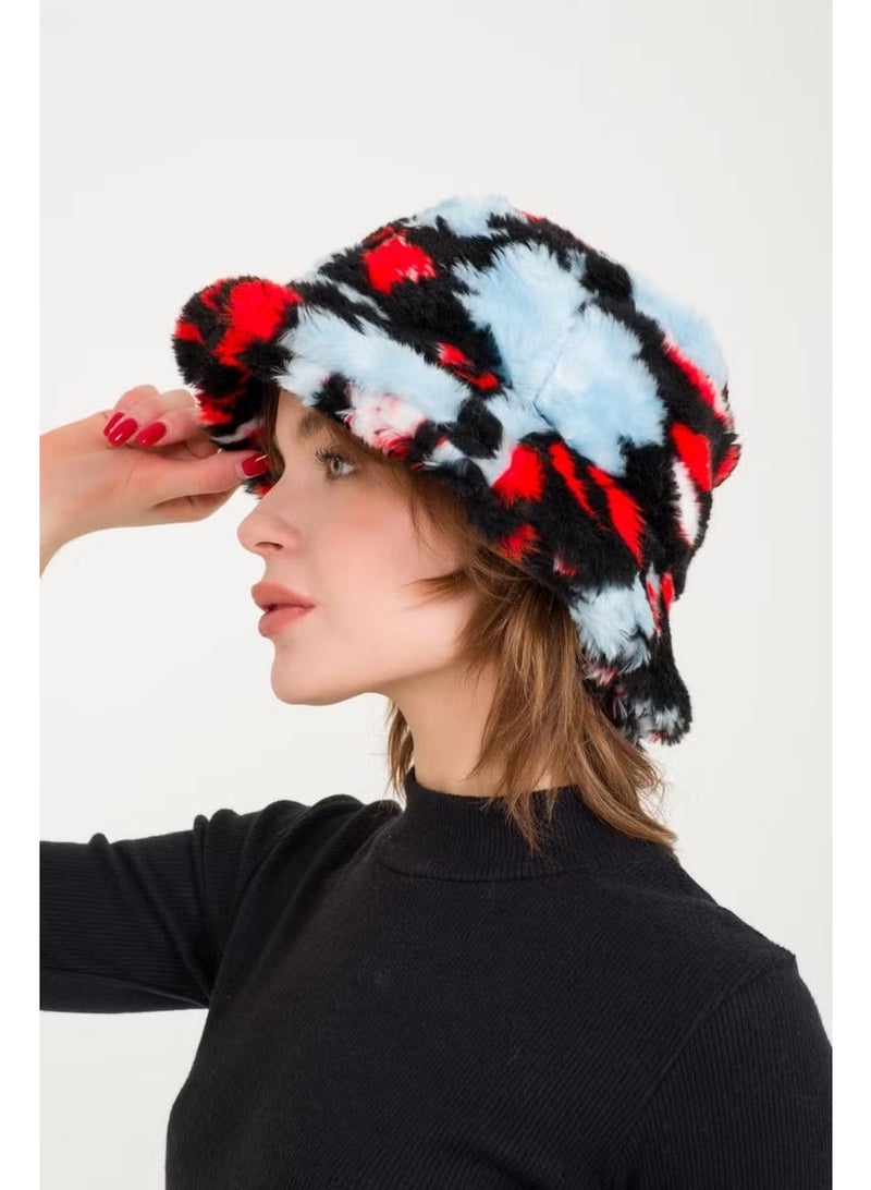 Bahels Women's Special Series Patterned Plush Bucket Hat - Image 2