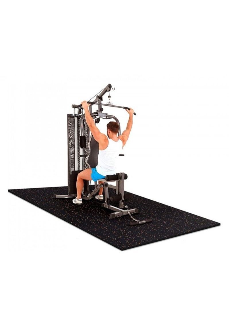 CHAMP KIT - Thick Exercise Equipment Mat , Interlocking Rubber Floor Tiles for Home Gym and Fitness Room, Protective Flooring Mat ( 4 pack , total 1 square meter), Black and White - Image 1