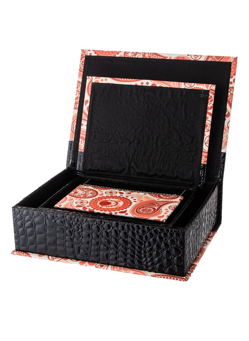 Dania A set of book-shaped leather boxes for presenting sweets and storing personal belongings, 3 pieces, black  - Image 3
