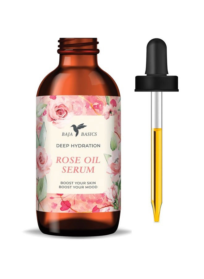 Baja Basics Rose Oil for Face, Rose Essential Oil, Face Serum for Skin, Hair and Nails, Unrefined Moisturizer, Hydrating Skincare Product 1 oz - Image 1