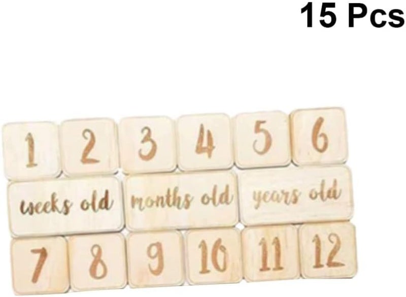 BPA Baby Monthly Milestone Wooden Card Memory Gifts Milestone blocks Newborn Gifts Keepsakes for Picture Prop - Image 3