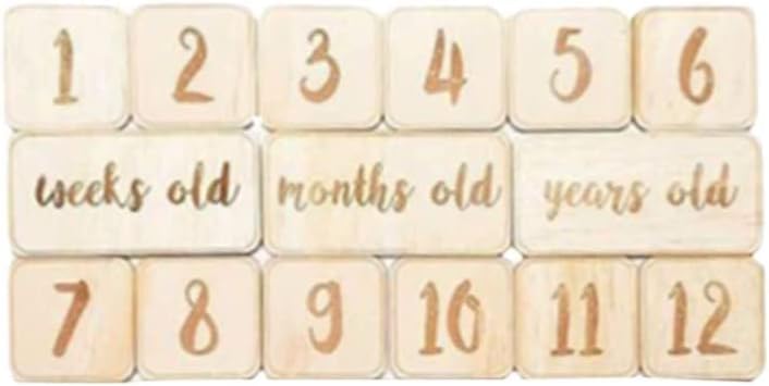 BPA Baby Monthly Milestone Wooden Card Memory Gifts Milestone blocks Newborn Gifts Keepsakes for Picture Prop - Image 2