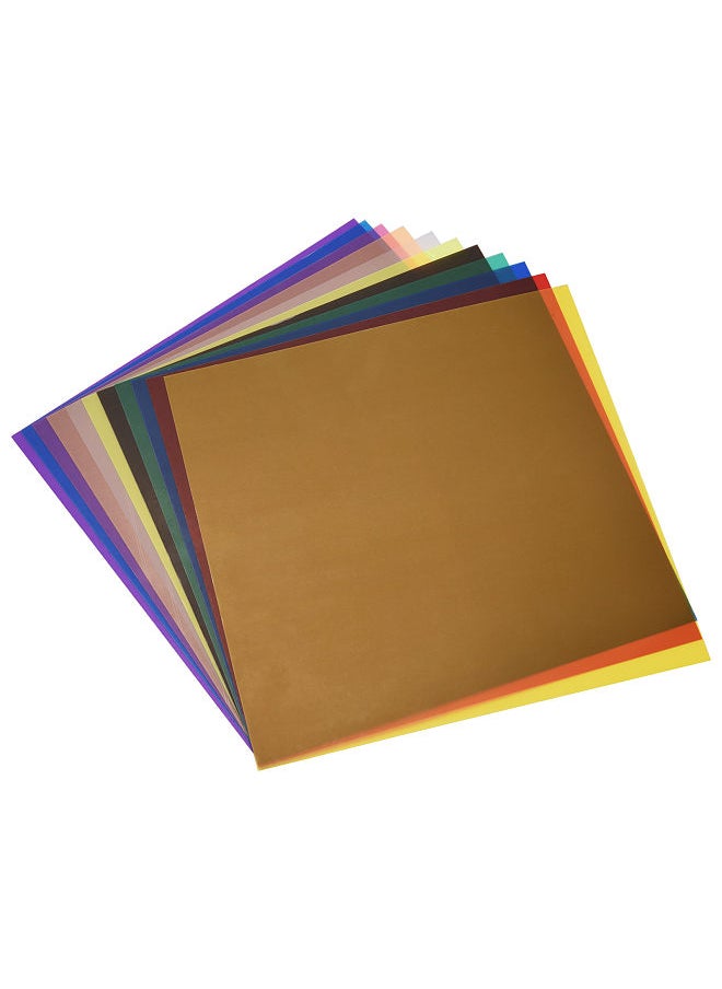 Generic - 11 Colors/set Transparent Gel Lighting Filter 12 * 12in Coloured Overlays Tinted Correction Gels Light Filters Plastic Sheets for LED Light Studio Flash Strobe DJ Light - Image 1