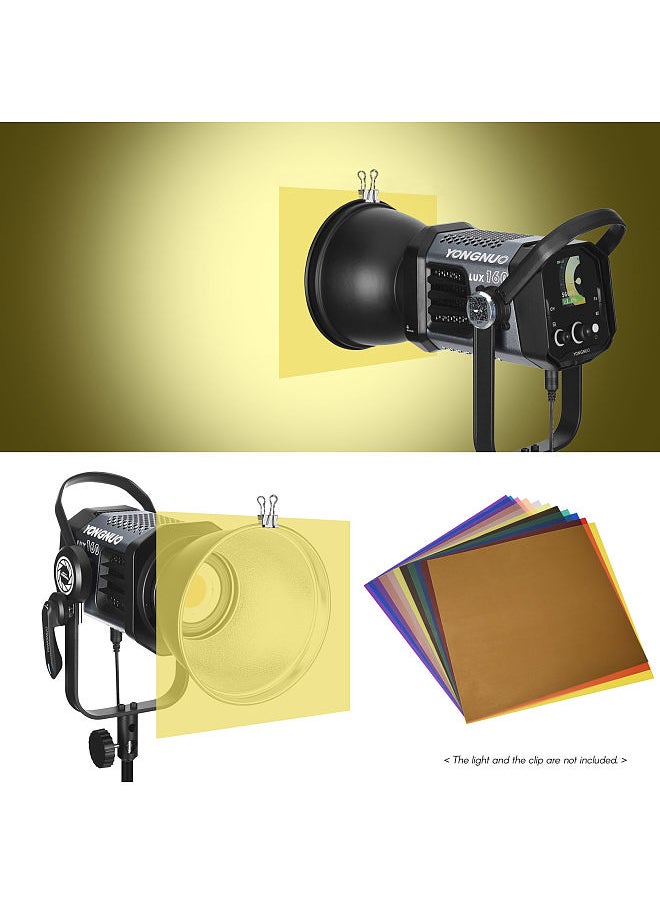 Generic - 11 Colors/set Transparent Gel Lighting Filter 12 * 12in Coloured Overlays Tinted Correction Gels Light Filters Plastic Sheets for LED Light Studio Flash Strobe DJ Light - Image 1