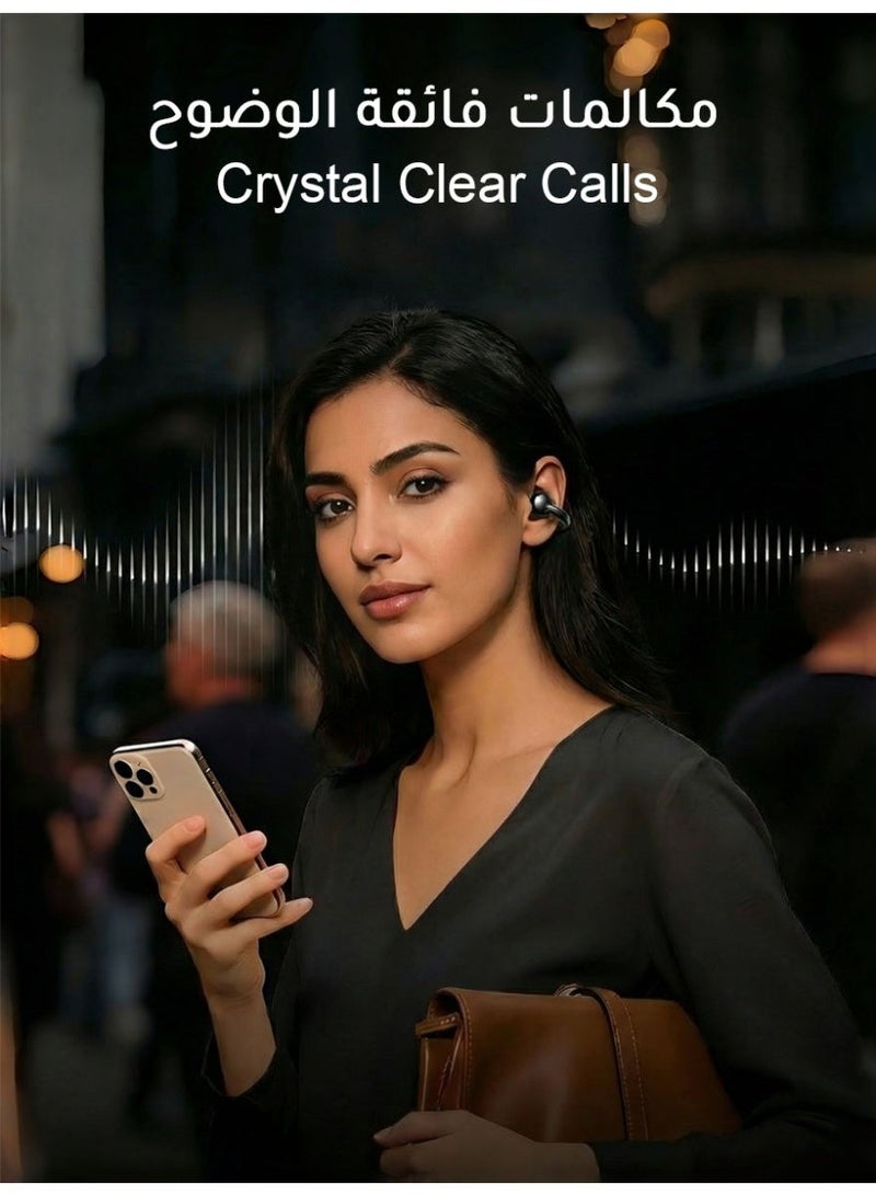 Clip Earbuds, Wireless Earphones Bluetooth Open Ear Headphones, OWS Clip-On Earbuds, Lightweight Comfort, Crystal-clear Calls, 30H Battery, USB-C Fast Charging, Touch Control, IPX5 Waterproof, Clip Earphone Bluetooth 5.4 Compatible with iOS & Android - Image 4