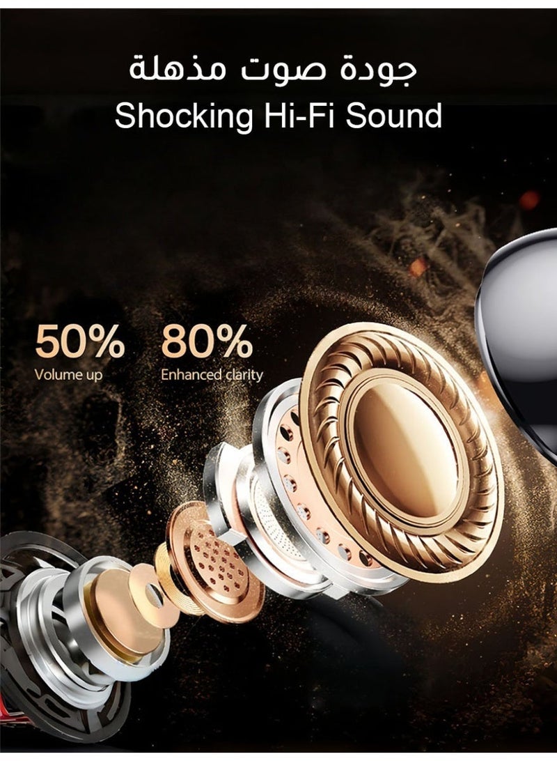 Clip Earbuds, Wireless Earphones Bluetooth Open Ear Headphones, OWS Clip-On Earbuds, Lightweight Comfort, Crystal-clear Calls, 30H Battery, USB-C Fast Charging, Touch Control, IPX5 Waterproof, Clip Earphone Bluetooth 5.4 Compatible with iOS & Android - Image 5