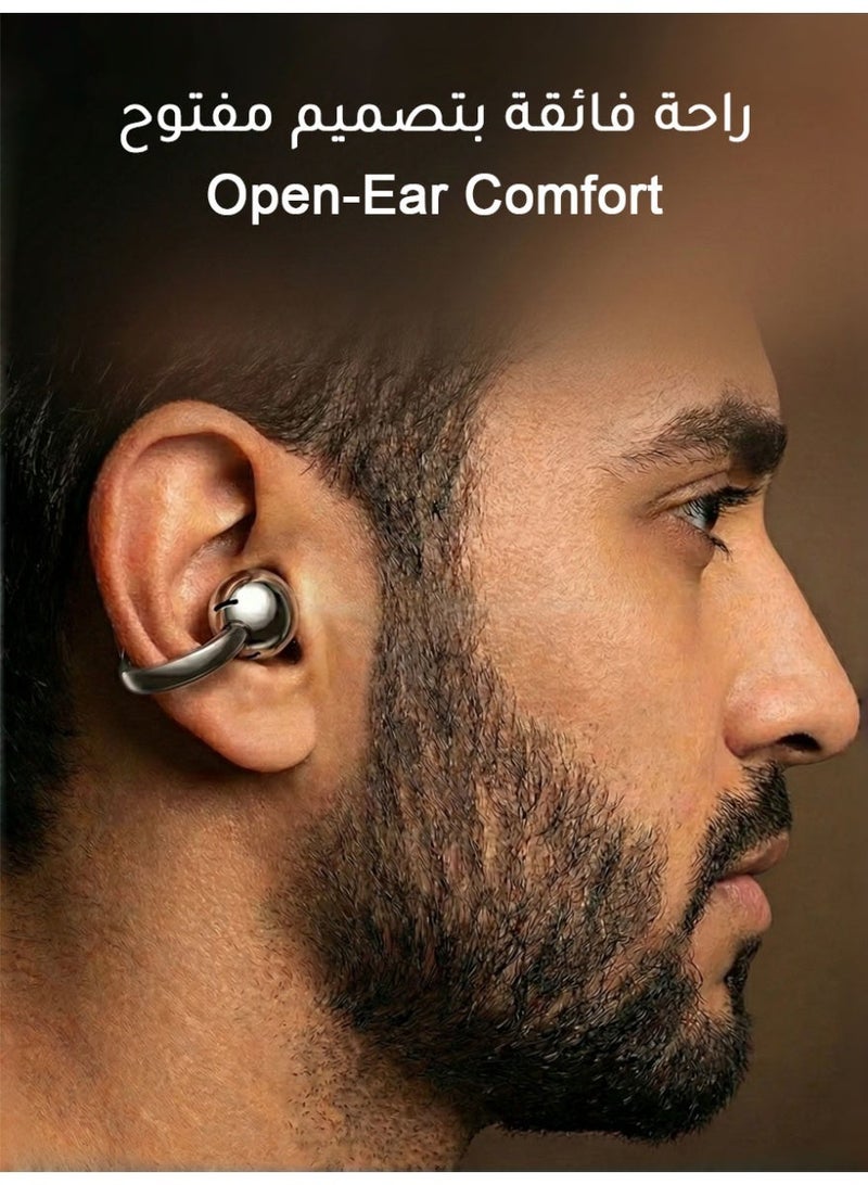 Clip Earbuds, Wireless Earphones Bluetooth Open Ear Headphones, OWS Clip-On Earbuds, Lightweight Comfort, Crystal-clear Calls, 30H Battery, USB-C Fast Charging, Touch Control, IPX5 Waterproof, Clip Earphone Bluetooth 5.4 Compatible with iOS & Android - Image 2