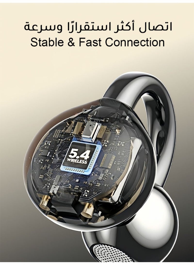 Clip Earbuds, Wireless Earphones Bluetooth Open Ear Headphones, OWS Clip-On Earbuds, Lightweight Comfort, Crystal-clear Calls, 30H Battery, USB-C Fast Charging, Touch Control, IPX5 Waterproof, Clip Earphone Bluetooth 5.4 Compatible with iOS & Android - Image 3