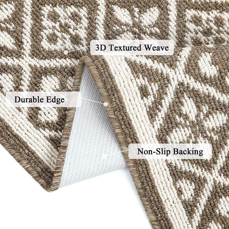 Ileading Indoor Door Mat 3x5ft Absorbent Dog Mats for Muddy Paws,Machine Washable Small Living Room Area Rug with Non-Slip Rubber Backing Low-Profile Inside Carpet for Hallway,Entryway,Kitchen(Brown) - Image 3