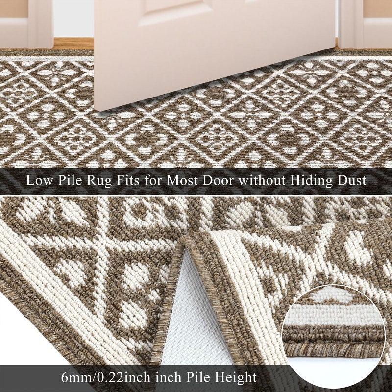 Ileading Indoor Door Mat 3x5ft Absorbent Dog Mats for Muddy Paws,Machine Washable Small Living Room Area Rug with Non-Slip Rubber Backing Low-Profile Inside Carpet for Hallway,Entryway,Kitchen(Brown) - Image 5