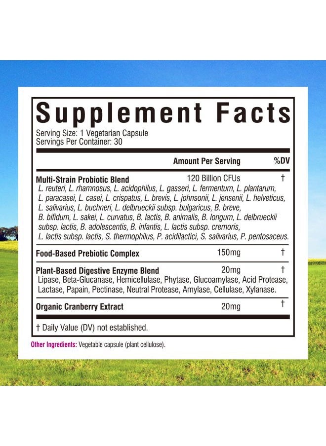 Innate Vitality Women's Probiotics, 120 Billion CFU, 32 Tested Strains, Probiotics for Women, Yeast Control, Vaginal pH Support, Prebiotics, Digestive Enzymes, Cranberry, Once Daily 30 Veggie Capsules  - Image 2