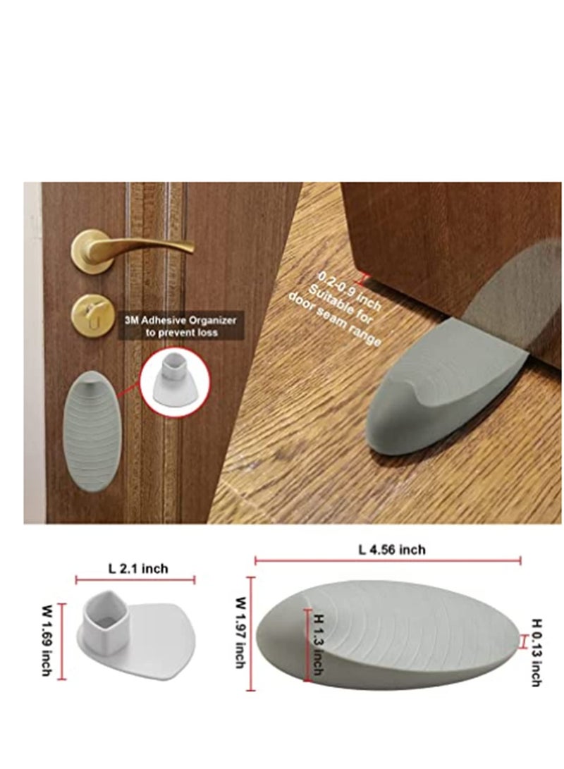 SOLARAE Door Stoppers, Rubber Door Stop, Door Wedge Stoppers Floor Works on All Floor Types Heavy Duty Door Jam, No Sliding/No Marking Floors Door Stops with Door Holder Gift for Family 3 Pcs - Image 2