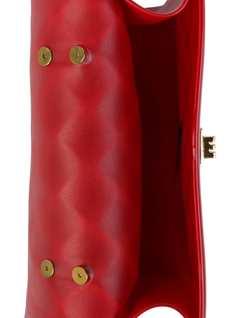 London Rag Burgundy Jelly Quilted Sling Bag