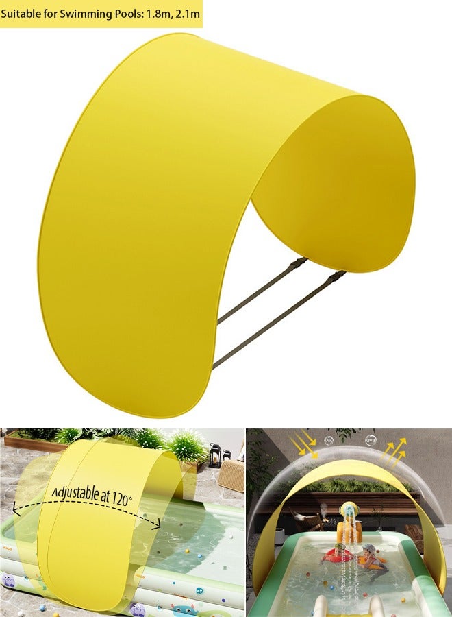 VUCATIN Pool Sunshade, Automatic Quick Opening Sunshade Protection, Children's Inflatable Swimming Pool Home Outdoor Large Pool Foldable Sunshade (318*115CM) - Image 1